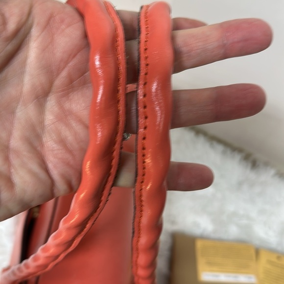 Patricia Nash Vienna Leather Satchel Purse Tooled Floral Bag in Coral 299. New - Picture 8 of 14